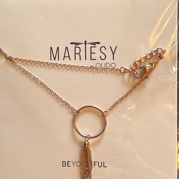 ring/tassel on adjustable necklace/dainty gold chain-BRACELET available-NWT - Picture 2 of 6